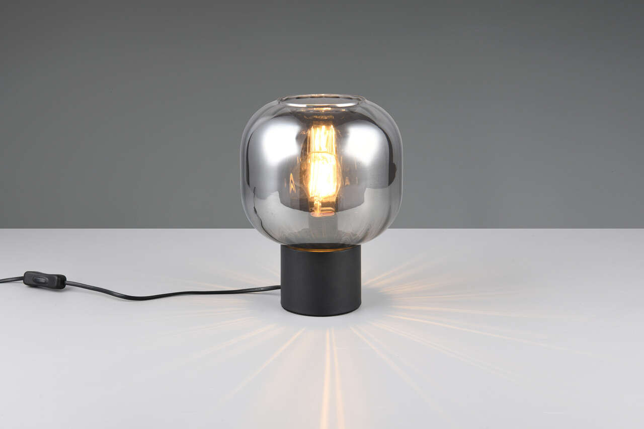 Lampa de masa Diva, TRIO, 20x26 cm, 40W, 1x E27, metal, negru mat/argintiu - imagine 5
